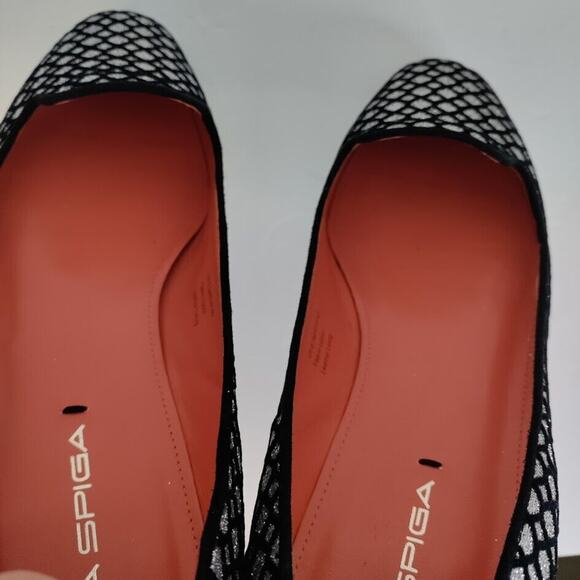 Via Spiga Flat Shoes Women's 8.5 M Edina Sliver Mesh Glitter Metallic Slip-on - Picture 12 of 16